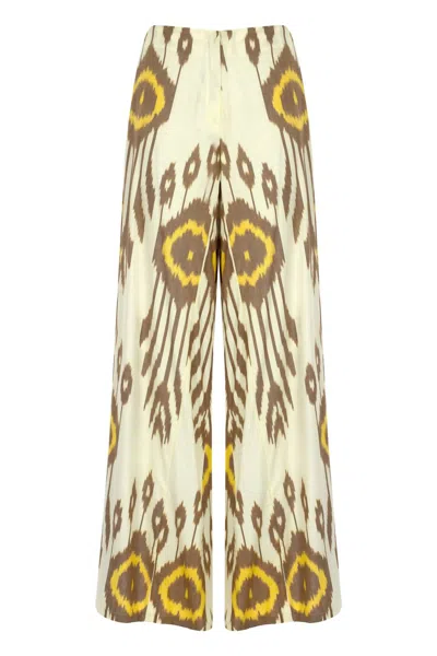 Punicana Palazzo Pant Side Slit In Brown-yellow Ethnic In Brown/yellow/orange