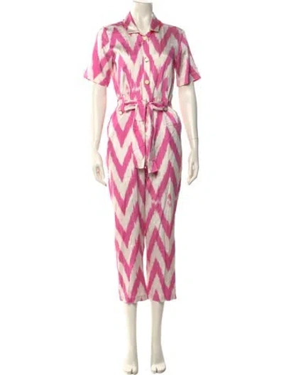 Pre-owned Punicana Striped Jumpsuit In Pink