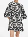 Punicana Wings Dress In Black-white Zebra Motif In Multi