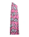 Punicana Woman Maxi Dress Pink Size M Silk, Cotton In Pink