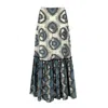 Punicana Women's Balo Skirt In Blue Evil Eye / Blue Geometric Cotton Ikat In Blue