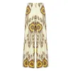 Punicana Palazzo Pant Side Slit In Brown-yellow Ethnic In Brown/yellow/orange