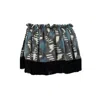 Punicana Women's Off-shoulder Fringe Top In Blue Geometric Cotton Ikat In Blue