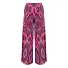 Punicana Women's Pink / Purple Palazzo Pant W Side Slit In Pink Ethnic Cotton Ikat In Pink/purple