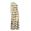 Punicana Women's Saray Dress W Fringes & Belt In Multi Dots Cotton Ikat