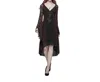 Punk Rave Gothic Goddess Classical Mid-length Dress In Black/red In Multi