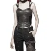 Punk Rave Punk Zip Front Corset In Black In Black