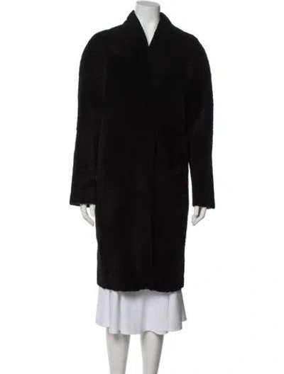 Pre-owned Punto Leather Coat In Black