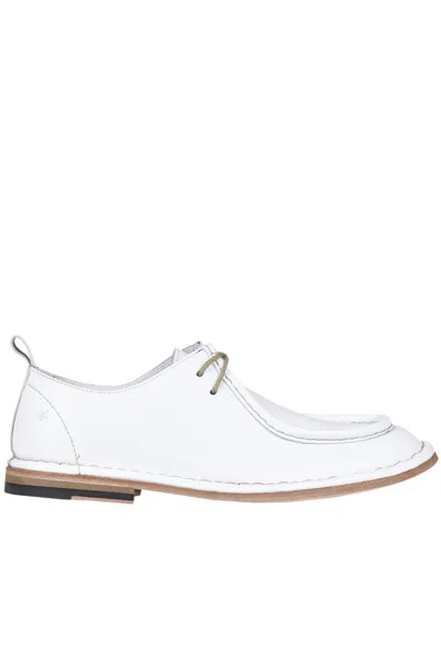 Punto Pigro Nappa Leather Lace Up Shoes In Ivory
