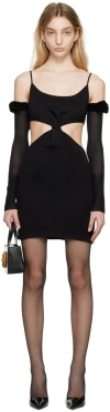 Puppets And Puppets Black Michael Stars Edition Twist Front Minidress In Black