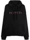 Puppets And Puppets Black Crystal-cut Hoodie In Black