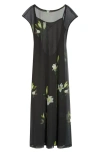 PUPPETS AND PUPPETS DIEGO FLORAL MESH MAXI DRESS