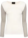 Puppets And Puppets Mannequin Mesh-embellished Top In Neutrals
