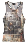 PUPPETS AND PUPPETS METAL FRIENDS MESH RACERBACK TANK