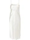 Puppets And Puppets Neutral Wine Ring-print Satin Dress In White