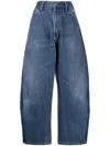 Puppets And Puppets Panelled Tapered Cropped Jeans In Blue