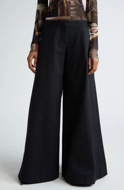 Puppets And Puppets Rave Wide Leg Chino Trousers In Black