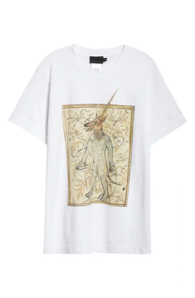 Puppets And Puppets Unicorn Man Oversize Graphic T-shirt In White