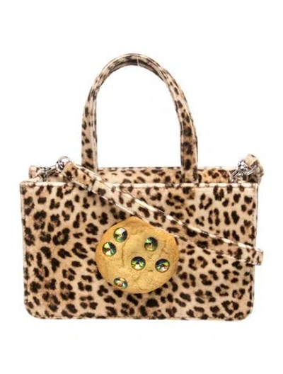 Pre-owned Puppets And Puppets Velvet Top Handle Bag In Neutrals