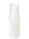 Puppets And Puppets Wine Ring Crinkled-satin Dress In White