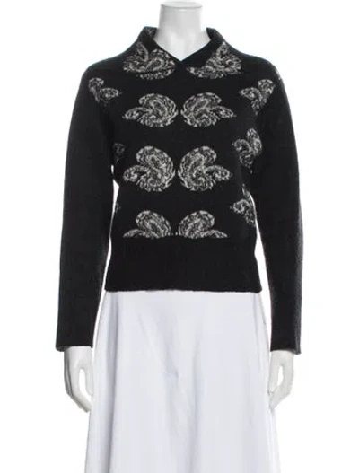 Pre-owned Puppets And Puppets Wool Patterned Sweater In Black