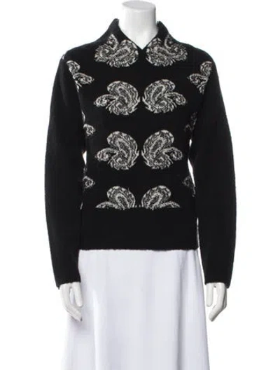 Pre-owned Puppets And Puppets Wool Printed Sweater In Black