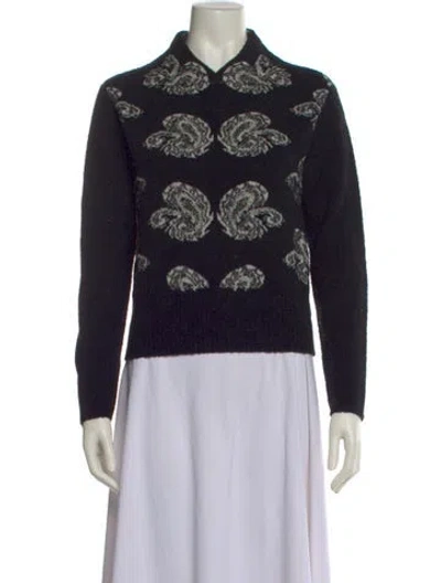 Pre-owned Puppets And Puppets Wool Printed Sweater In Black