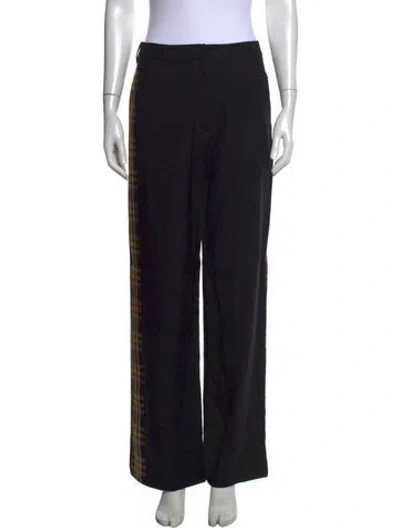 Pre-owned Puppets And Puppets Wool Wide Leg Pants In Black
