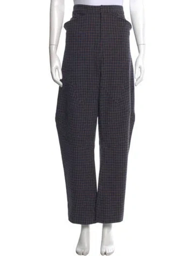 Pre-owned Puppets And Puppets Wool Wide Leg Pants In Blue