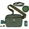Puppington 3-in-1 Dog Walking Bag With Poop Bags Plus Travel Bowl And Reflective Leash In Basil Green