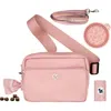 Puppington 3-in-1 Dog Walking Bag With Poop Bags Plus Travel Bowl And Reflective Leash In Blush Pink