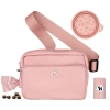Puppington 3-in-1 Dog Walking Bag With Poop Bags Plus Travel Bowl In Blush Pink