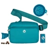 Puppington 3-in-1 Dog Walking Bag With Poop Bags Plus Travel Bowl In Lagoon Teal