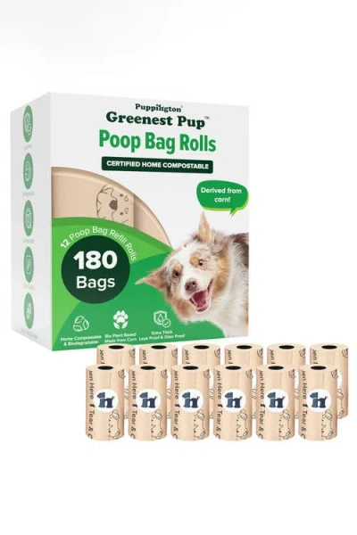 Puppington Greenest Pup Compostable Dog Waste Bags In Vanilla Cream