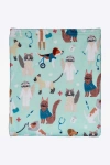Puppington Pupper Snuggles Throw Blanket In Blue