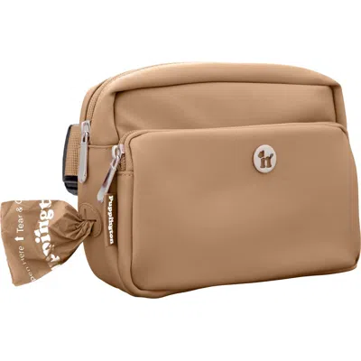 Puppington Walk Star Kit 3-in-1 Dog Walk Bag & Bowl Plus Matching 90 Refill Dog Poop Bags In Brown