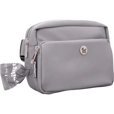 Puppington Walk Star Kit 3-in-1 Dog Walk Bag & Bowl Plus Matching 90 Refill Dog Poop Bags In Gray
