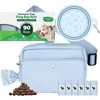 Puppington Walk Star Kit 3-in-1 Dog Walk Bag & Bowl Plus Matching 90 Refill Dog Waste Bags In Blue