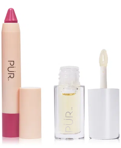 Pür 2-pc. The Lip Combo Lip Pencil & Lip Oil Set In Raspberry Spritz