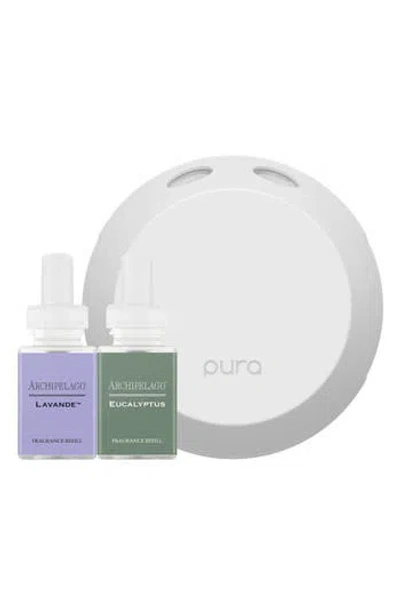 Pura Archipelago Lavande™ & Eucalyptus Smart Diffuser & Fragrance Set In Burgundy