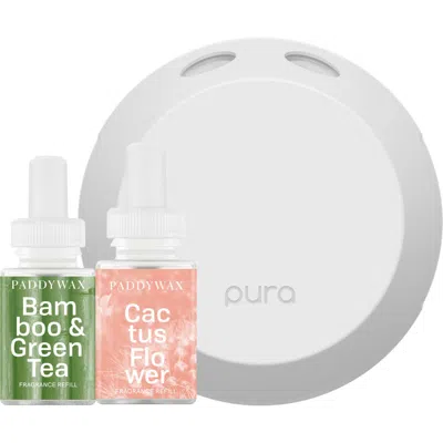 Pura Bamboo & Green Tea & Cactus Flower Smart Diffuser & Fragrance Set In Gold