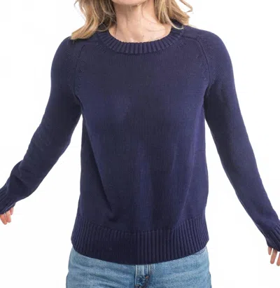Pura Cashmere Cotton Silk Crew In Navy