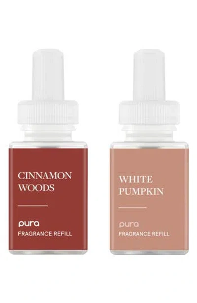 Pura Cinnamon Woods & White Pumpkin Smart Diffuser Set In Brown