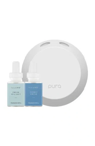 Pura Fresh Sea Salt & Citrus Crush Smart Diffuser & Fragrance Set In Brown