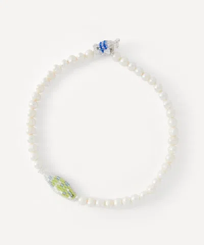Pura Utz Beaded Fish Pearl Necklace In White