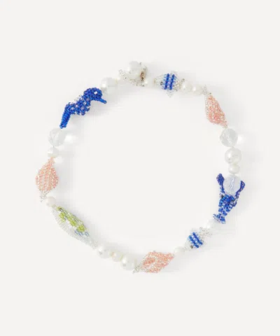 Pura Utz Beaded Sealife Pearl Necklace In Multi