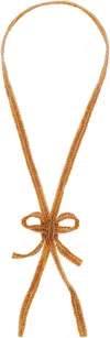 Pura Utz Bow Bolo Necklace In Orange