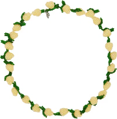 Pura Utz Green & Yellow Big Lemon Galore Necklace In Multi