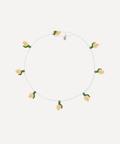 Pura Utz Lemon Bead Necklace In Yellow