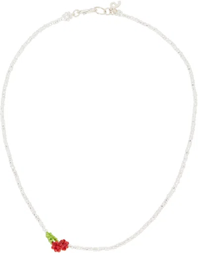 Pura Utz Mini Cherry Necklace In Silver